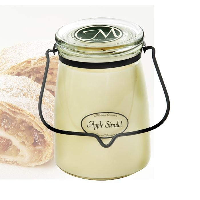Milkhouse Candle Creamery Butter Jar 16 oz. Apple Strudel